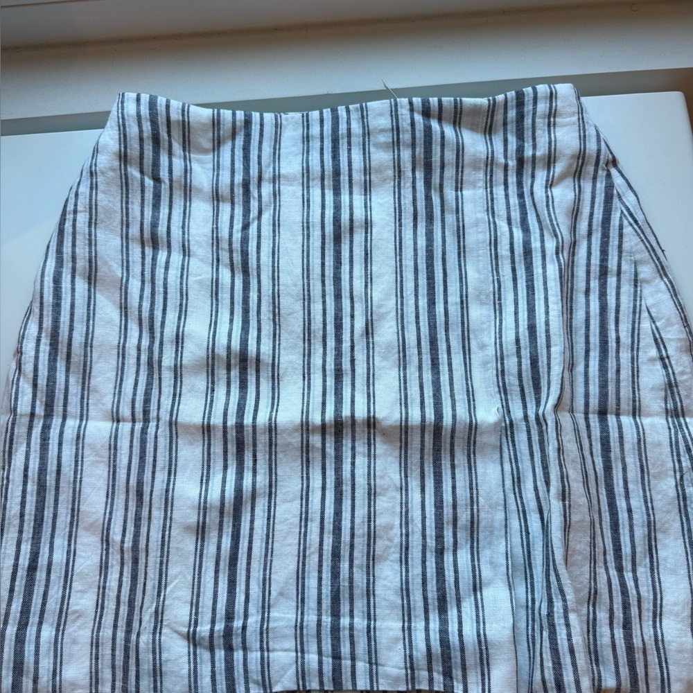 Madewell Thigh Striped Navy and White  Skirt